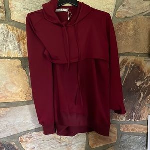 Maternity, nursing sweatshirt burgundy